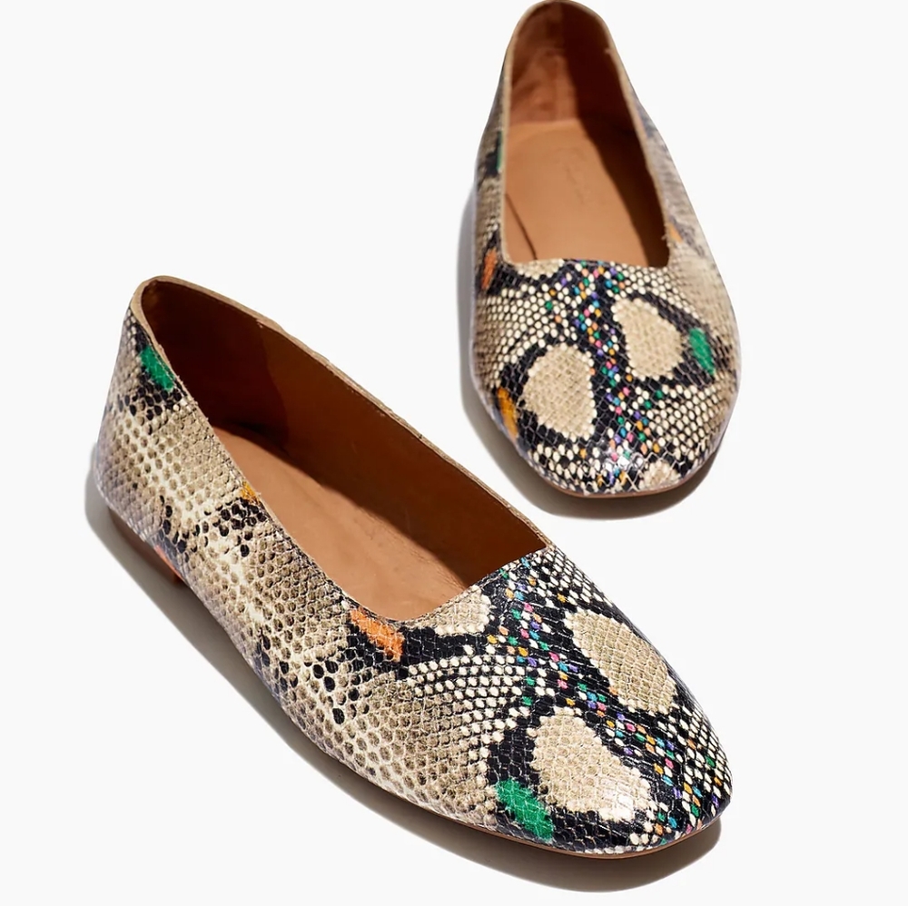 Madewell The Cory Flat Snake Embossed.